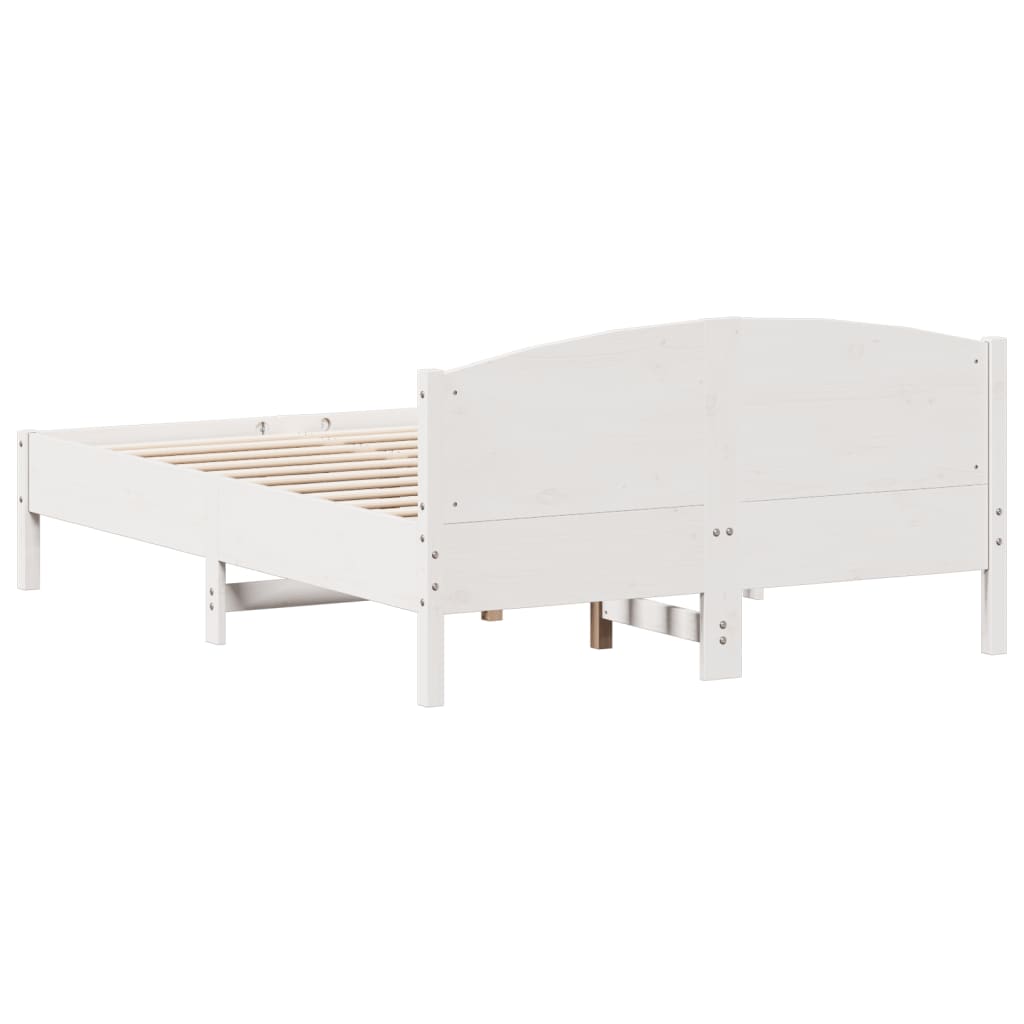 vidaXL Bed Frame without Mattress White 120x190 cm Small Double Solid Wood Pine