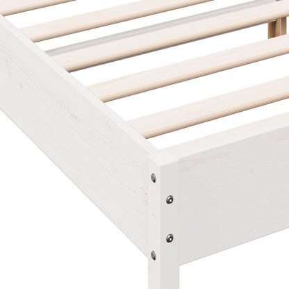 vidaXL Bed Frame without Mattress White 120x190 cm Small Double Solid Wood Pine