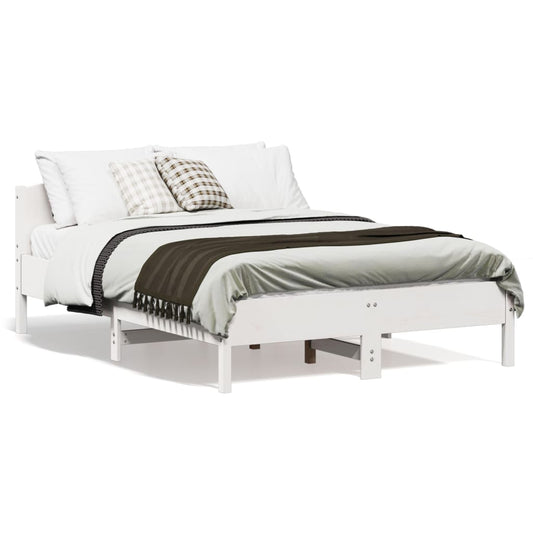 vidaXL Bed Frame without Mattress White 120x190 cm Small Double Solid Wood Pine