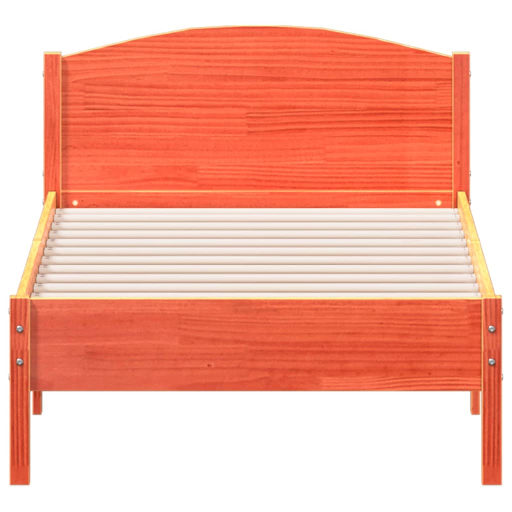 vidaXL Bed Frame without Mattress Wax Brown 90x190 cm Single Solid Wood Pine