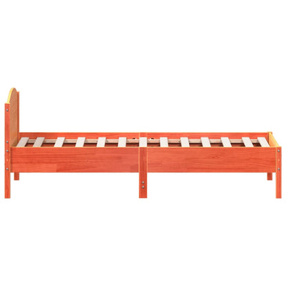 vidaXL Bed Frame without Mattress Wax Brown 90x190 cm Single Solid Wood Pine