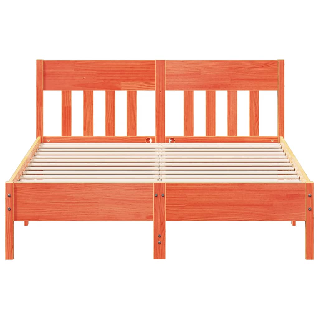 vidaXL Bed Frame without Mattress Wax Brown 120x200 cm Solid Wood Pine