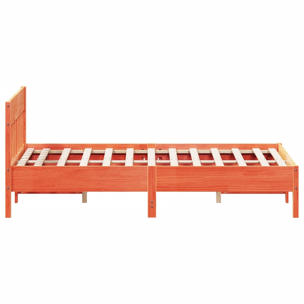 vidaXL Bed Frame without Mattress Wax Brown 120x200 cm Solid Wood Pine