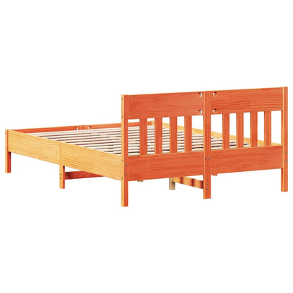vidaXL Bed Frame without Mattress Wax Brown 120x200 cm Solid Wood Pine