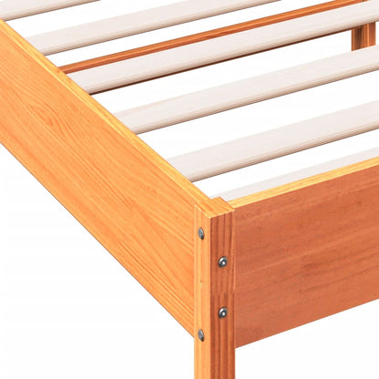 vidaXL Bed Frame without Mattress Wax Brown 120x200 cm Solid Wood Pine