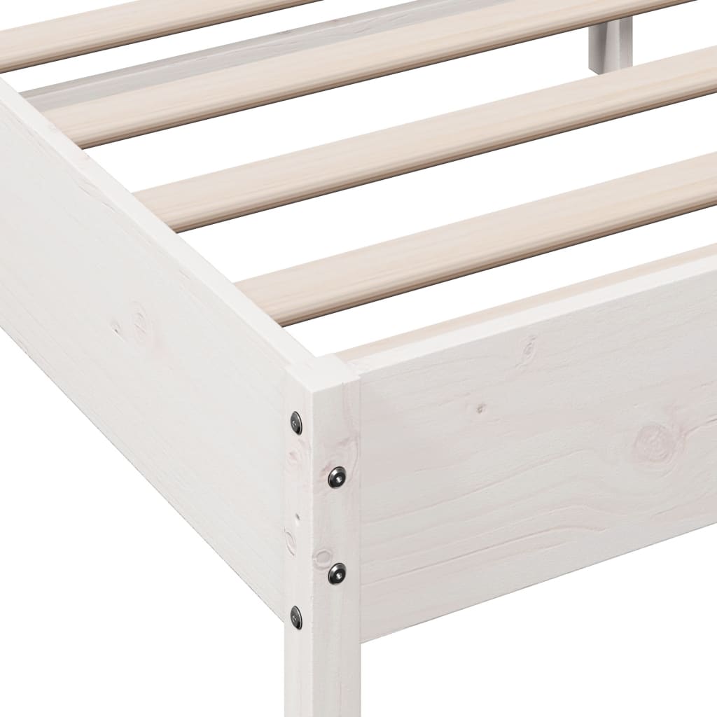 vidaXL Bed Frame without Mattress White 140x190 cm Solid Wood Pine