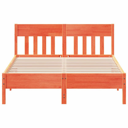 vidaXL Bed Frame without Mattress Wax Brown 135x190 cm Double Solid Wood Pine