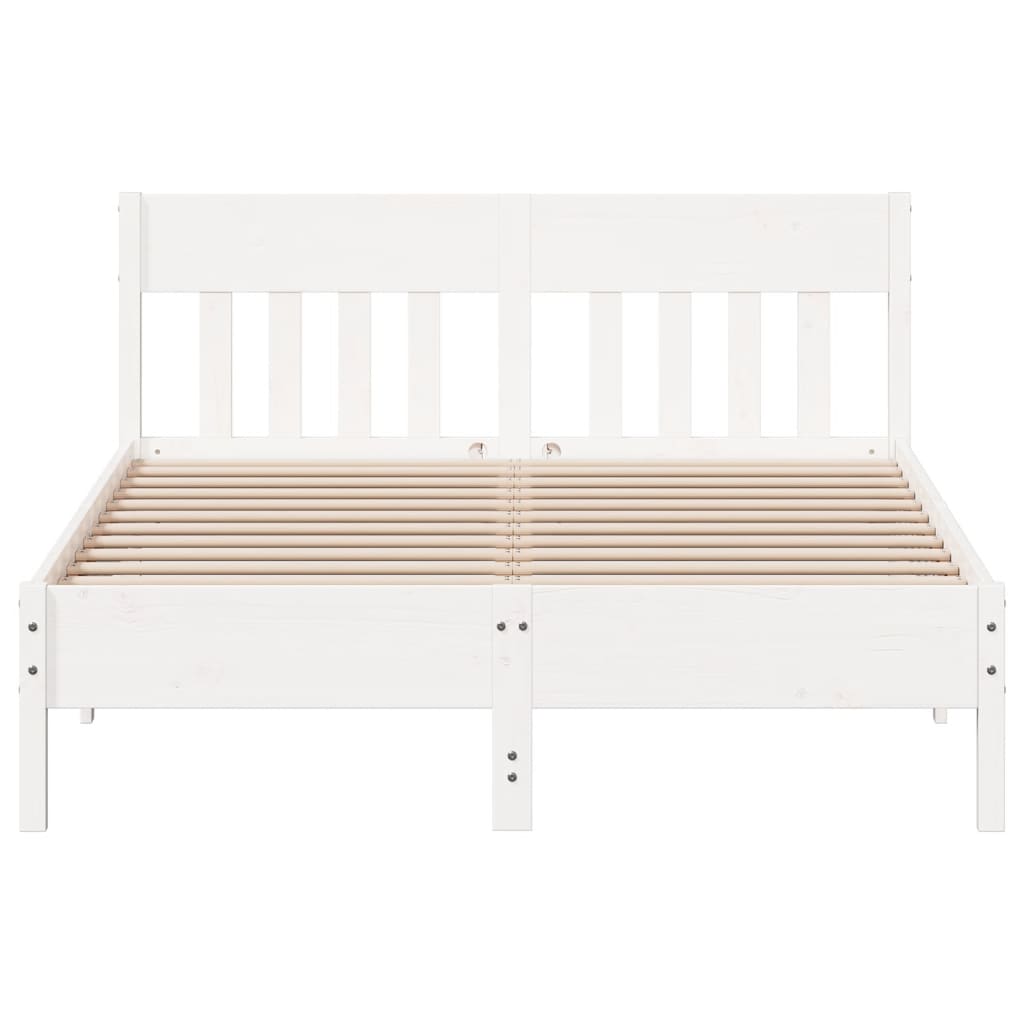 vidaXL Bed Frame without Mattress White 120x190 cm Small Double Solid Wood Pine