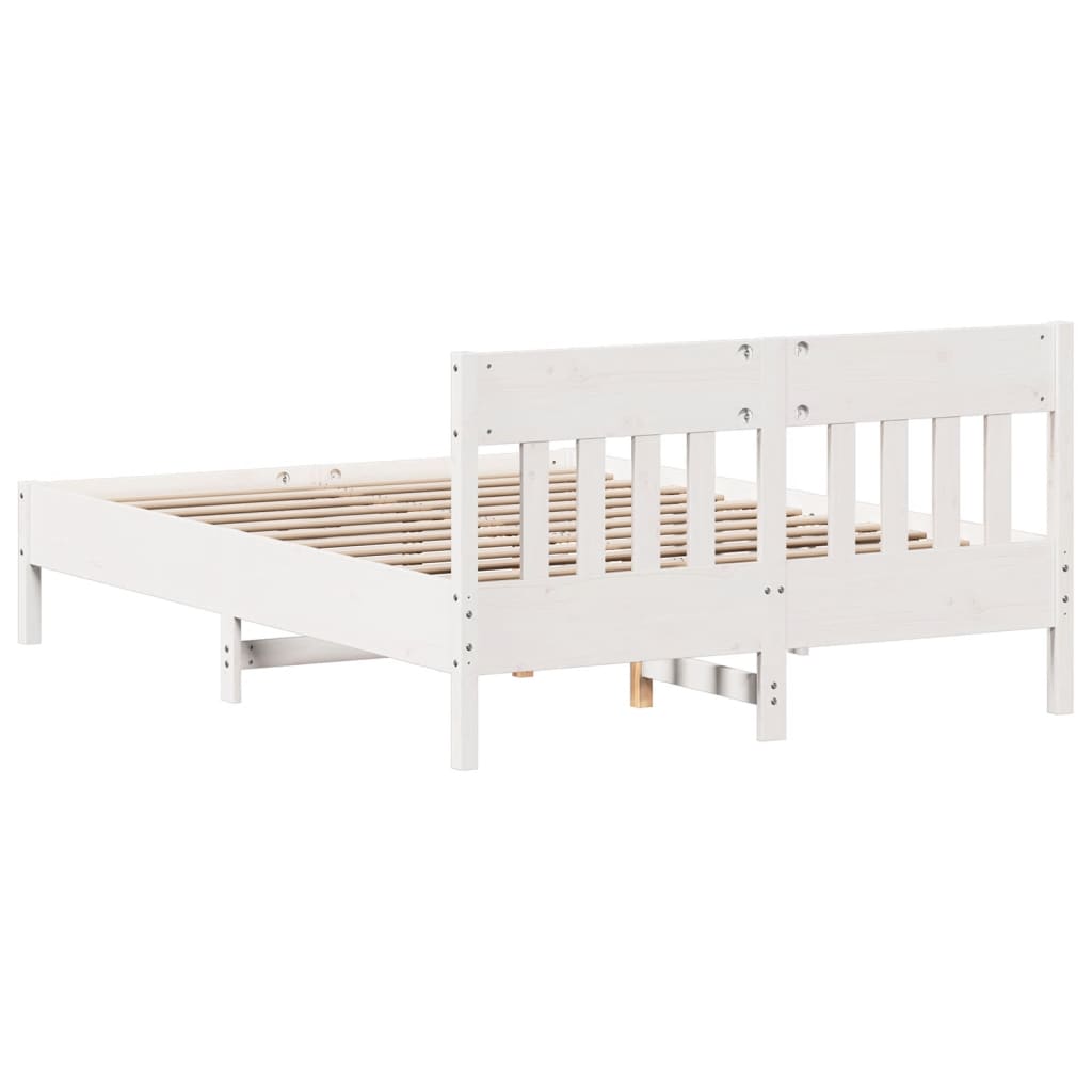 vidaXL Bed Frame without Mattress White 120x190 cm Small Double Solid Wood Pine