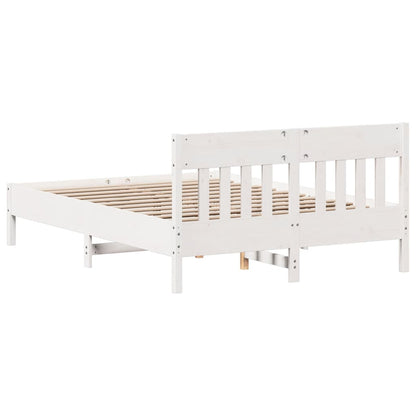 vidaXL Bed Frame without Mattress White 120x190 cm Small Double Solid Wood Pine