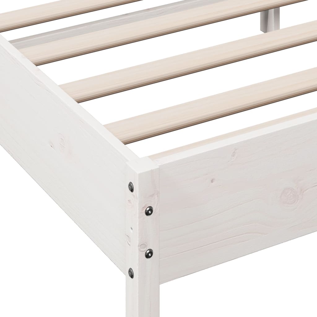 vidaXL Bed Frame without Mattress White 120x190 cm Small Double Solid Wood Pine