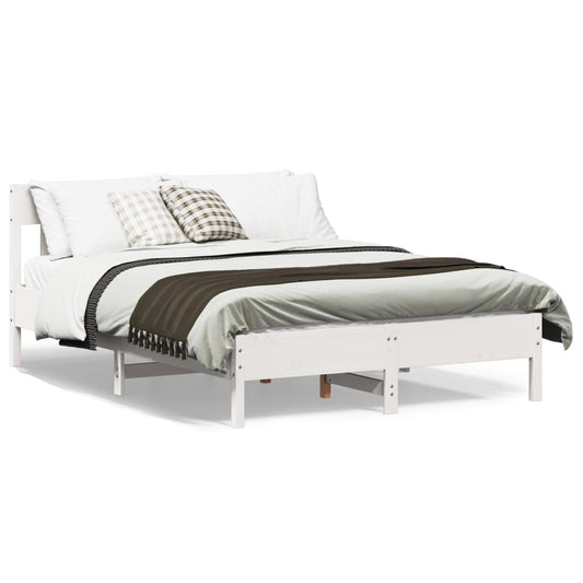 vidaXL Bed Frame without Mattress White 120x190 cm Small Double Solid Wood Pine