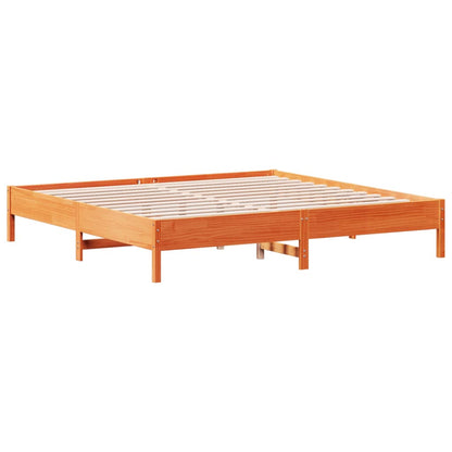 vidaXL Bed Frame | Wax brown | Solid pine wood, Plywood slats | Double | Durable
