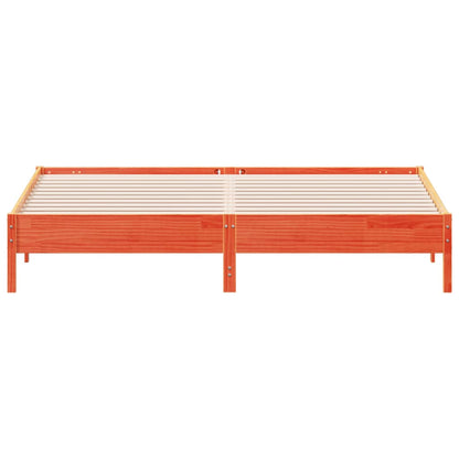 vidaXL Bed Frame | Wax brown | Solid pine wood, Plywood slats | Double | Durable