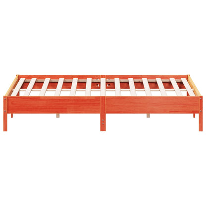 vidaXL Bed Frame | Wax brown | Solid pine wood, Plywood slats | Double | Durable