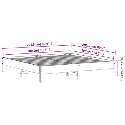 vidaXL Bed Frame | Wax brown | Solid pine wood, Plywood slats | Double | Durable
