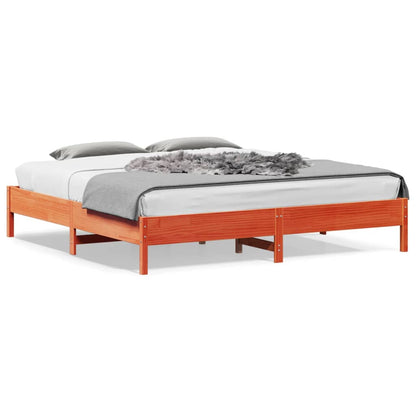vidaXL Bed Frame | Wax brown | Solid pine wood, Plywood slats | Double | Durable