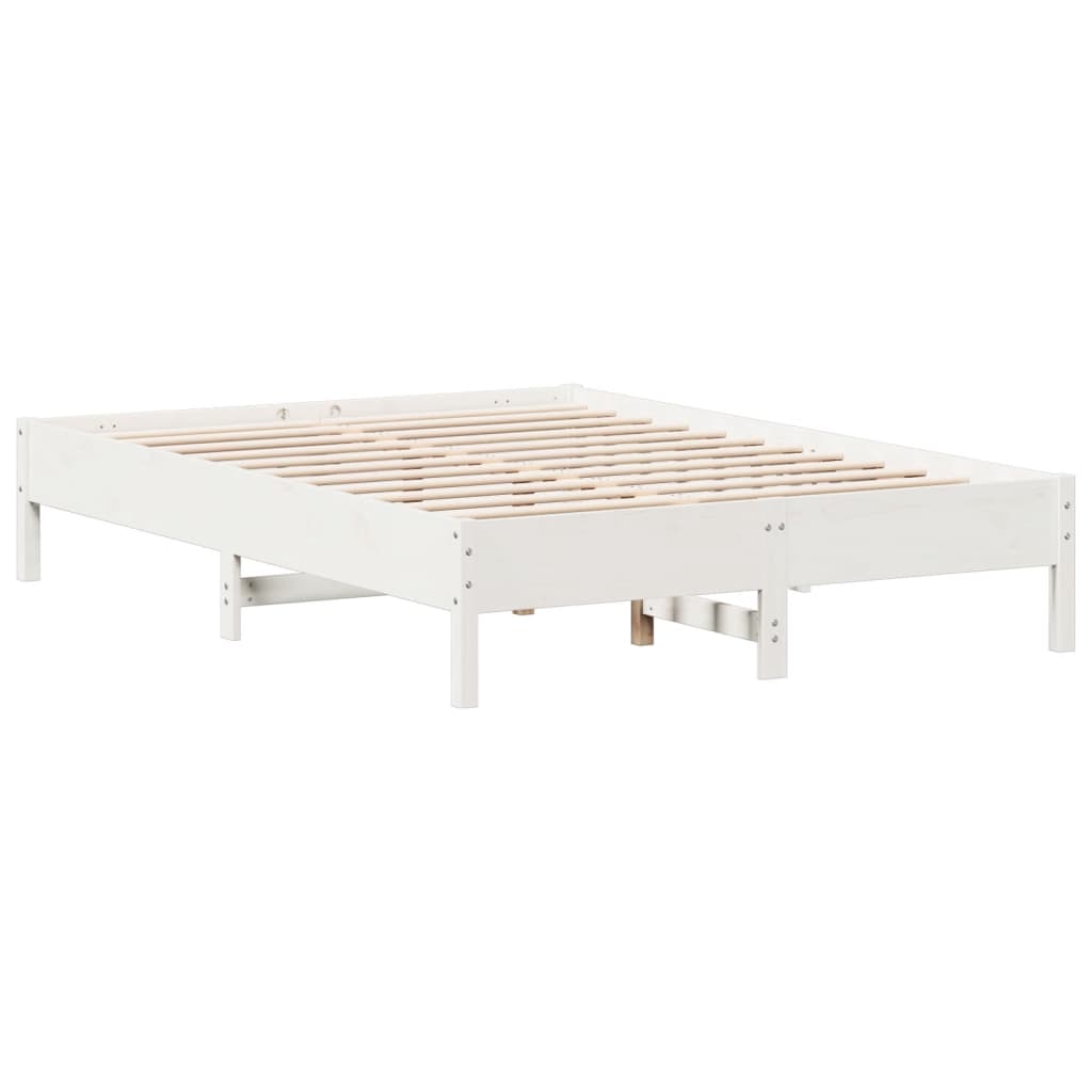 vidaXL Bed Frame | White | Solid Pine Wood | King Size | Stylish | Bed Frame