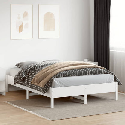 vidaXL Bed Frame | White | Solid Pine Wood | King Size | Stylish | Bed Frame