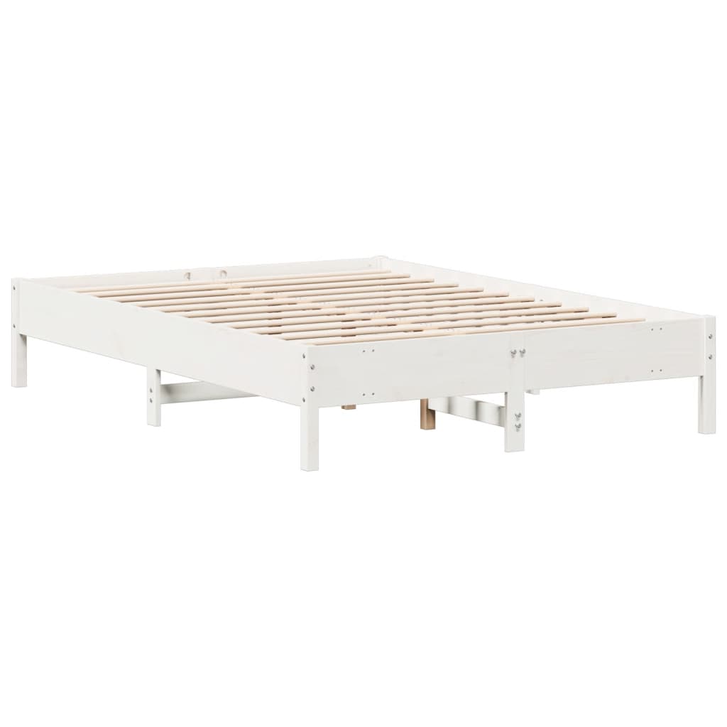 vidaXL Bed Frame | White | Solid Pine Wood | King Size | Stylish | Bed Frame