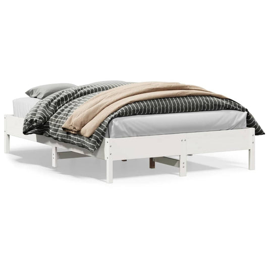vidaXL Bed Frame | White | Solid Pine Wood | King Size | Stylish | Bed Frame