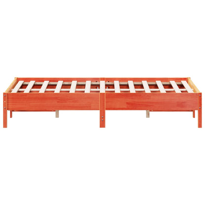 vidaXL Bed Frame | Wax brown | Solid pine wood, Plywood | King Size | Durable