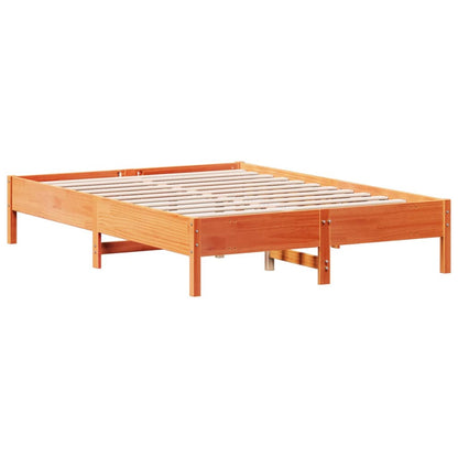 vidaXL Bed Frame | Wax brown | Solid pine wood, Plywood | King Size | Durable