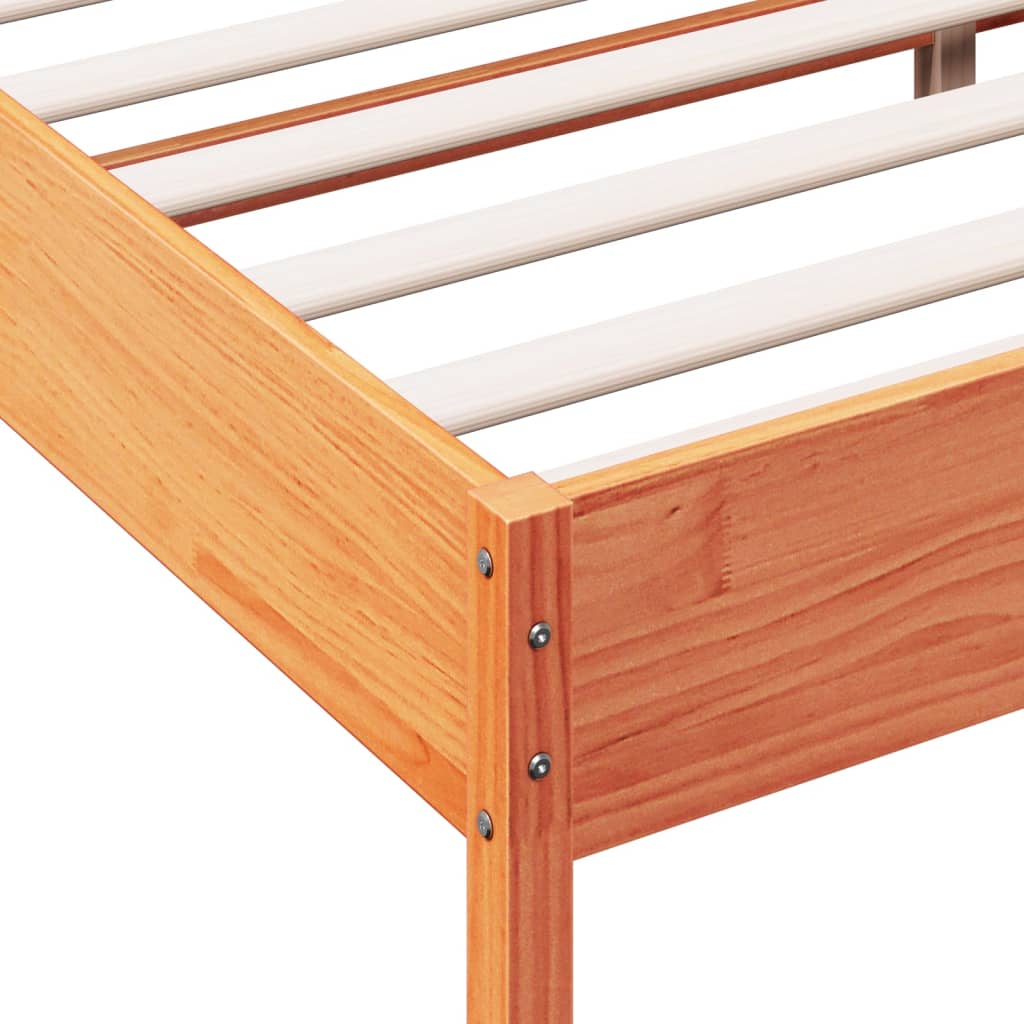 vidaXL Bed Frame | Wax brown | Solid pine wood, Plywood | King Size | Durable