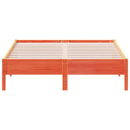 vidaXL Bed Frame | Wax brown | Solid pine wood | 140 x 200 cm |  Modern