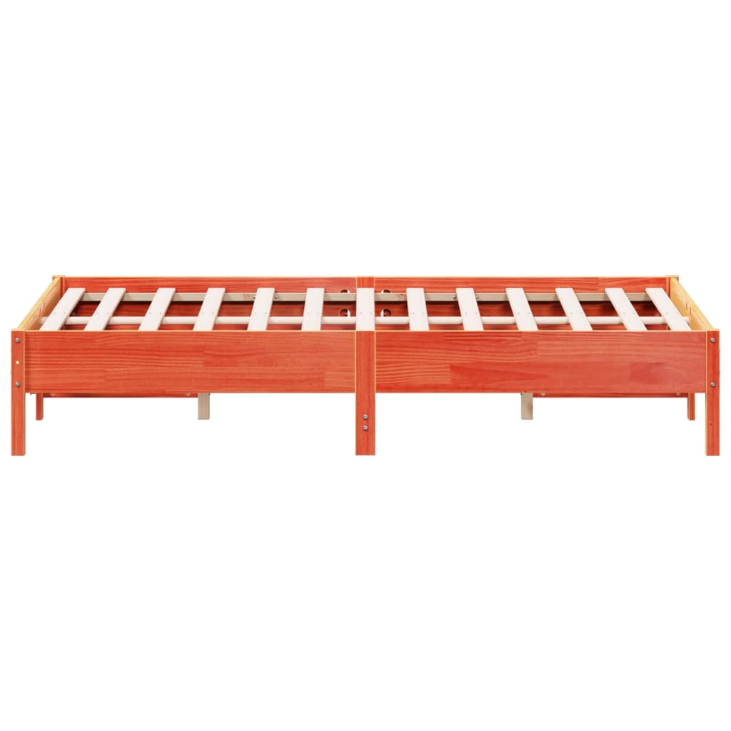 vidaXL Bed Frame | Wax brown | Solid pine wood | 140 x 200 cm |  Modern