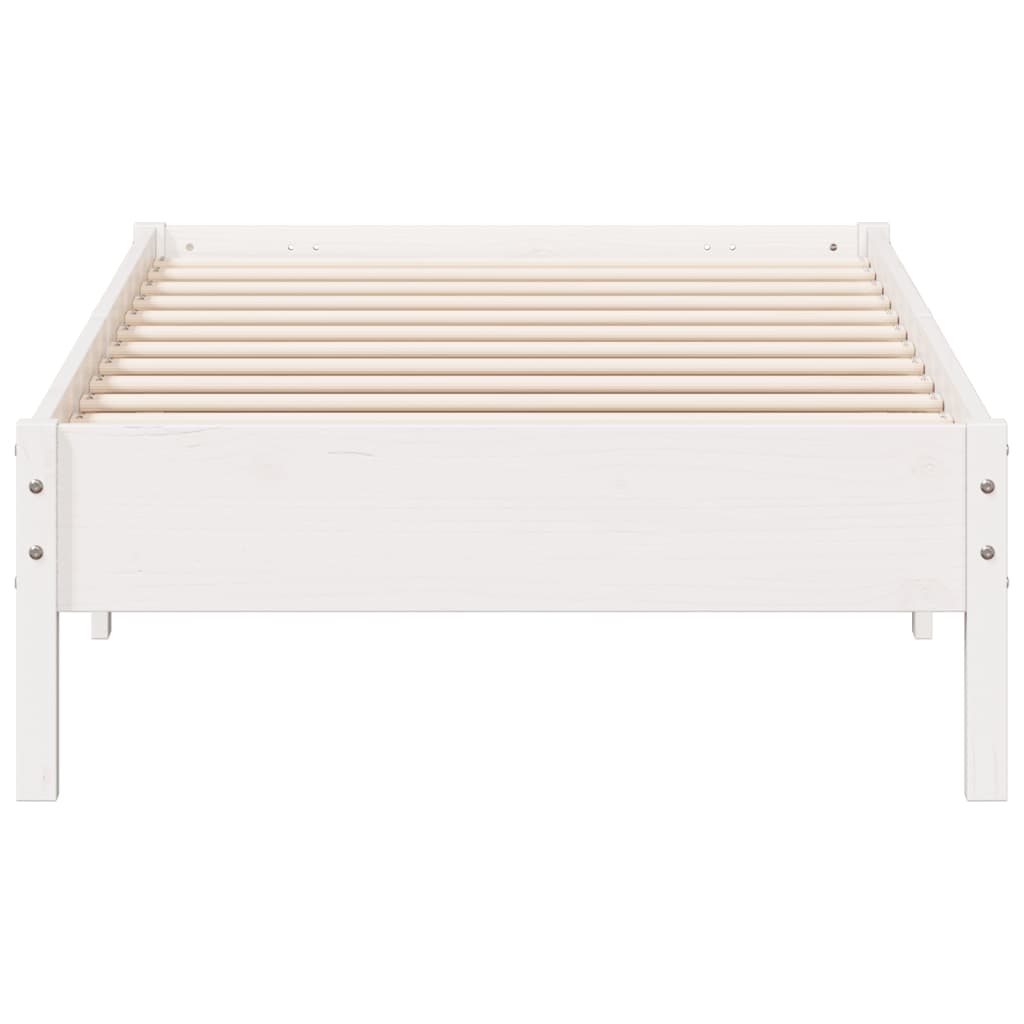 vidaXL Bed Frame | White | Solid Pine Wood | Single | Minimalistic | Bed Frame
