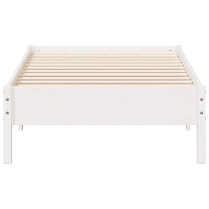 vidaXL Bed Frame | White | Solid Pine Wood | Single | Minimalistic | Bed Frame