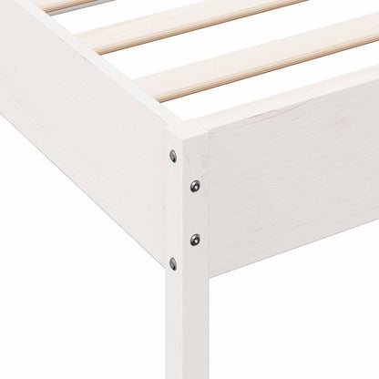 vidaXL Bed Frame | White | Solid Pine Wood | Single | Minimalistic | Bed Frame