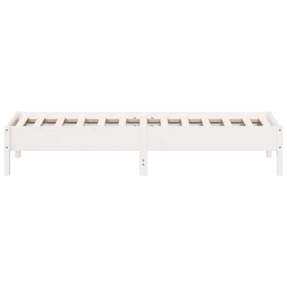 vidaXL Bed Frame | White | Solid pine wood, Plywood | 90x200 cm | Durable