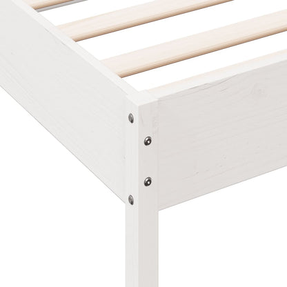 vidaXL Bed Frame | White | Solid pine wood, Plywood | 90x200 cm | Durable