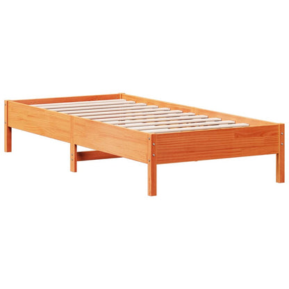 vidaXL Bed Frame | Wax Brown | Solid Pine Wood | Single | Modern | Bed Frame