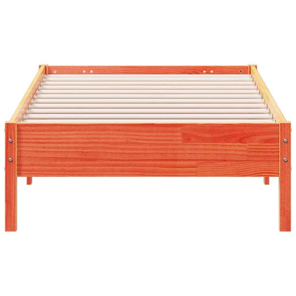 vidaXL Bed Frame | Wax Brown | Solid Pine Wood | Single | Modern | Bed Frame