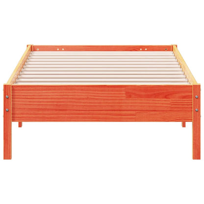 vidaXL Bed Frame | Wax Brown | Solid Pine Wood | Single | Modern | Bed Frame