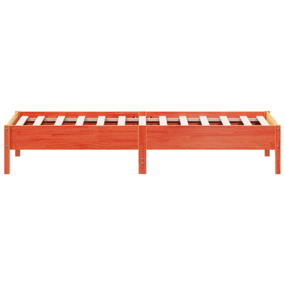vidaXL Bed Frame | Wax Brown | Solid Pine Wood | Single | Modern | Bed Frame