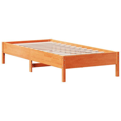vidaXL Bed Frame | Wax Brown | Solid Pine Wood | Single | Modern | Bed Frame