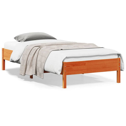 vidaXL Bed Frame | Wax Brown | Solid Pine Wood | Single | Modern | Bed Frame