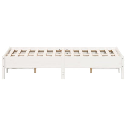 vidaXL Bed Frame without Mattress White 135x190 cm Double Solid Wood Pine