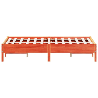 vidaXL Bed Frame | Wax brown | Solid pine wood, Plywood | Double | Durable