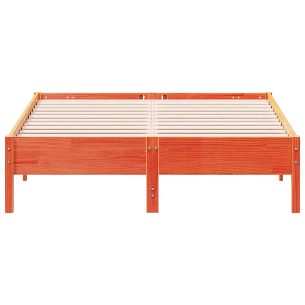vidaXL Bed Frame | Wax brown | Solid pine wood, Plywood | Small Double | Modern