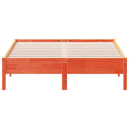vidaXL Bed Frame | Wax brown | Solid pine wood, Plywood | Small Double | Modern