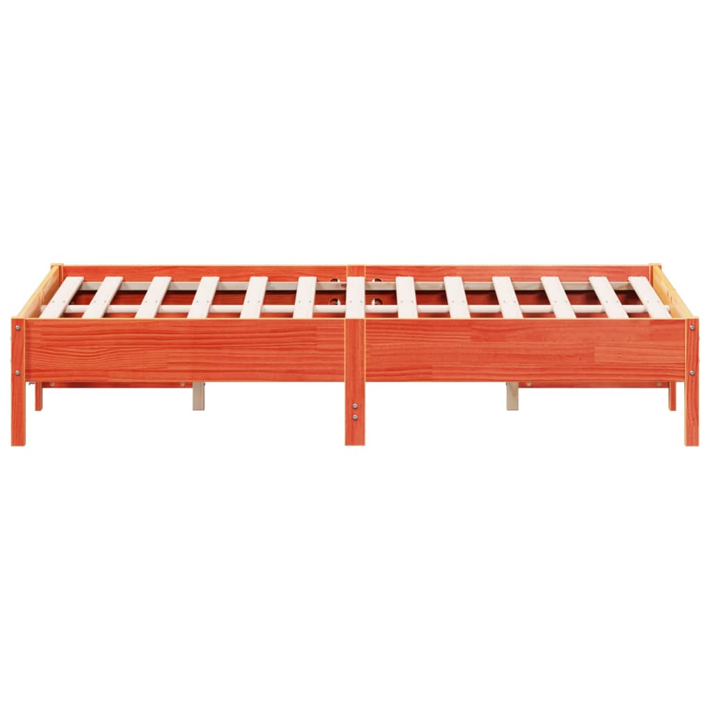 vidaXL Bed Frame | Wax brown | Solid pine wood, Plywood | Small Double | Modern