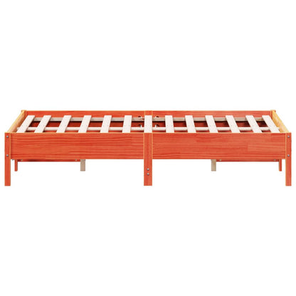 vidaXL Bed Frame | Wax brown | Solid pine wood, Plywood | Small Double | Modern