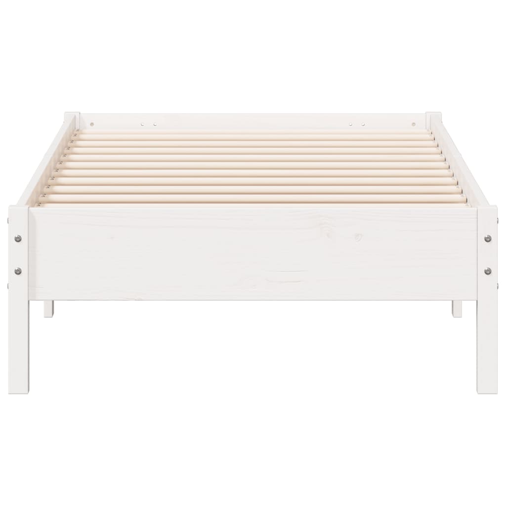 vidaXL Bed Frame | White | Solid pine wood | Single | Modern | Bed Frame