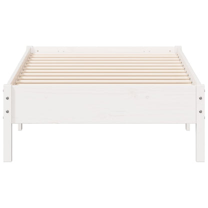 vidaXL Bed Frame | White | Solid pine wood | Single | Modern | Bed Frame