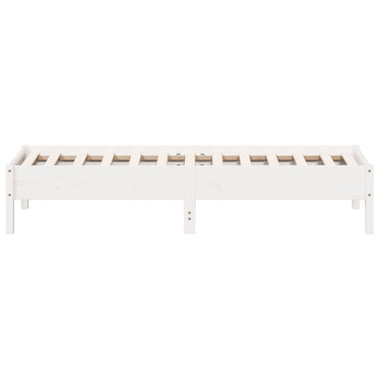 vidaXL Bed Frame | White | Solid pine wood | Single | Modern | Bed Frame